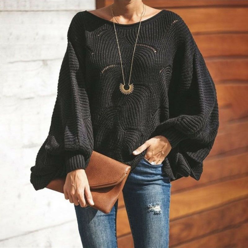 Pull Oversize en Maille Ajourée – Manches Longues